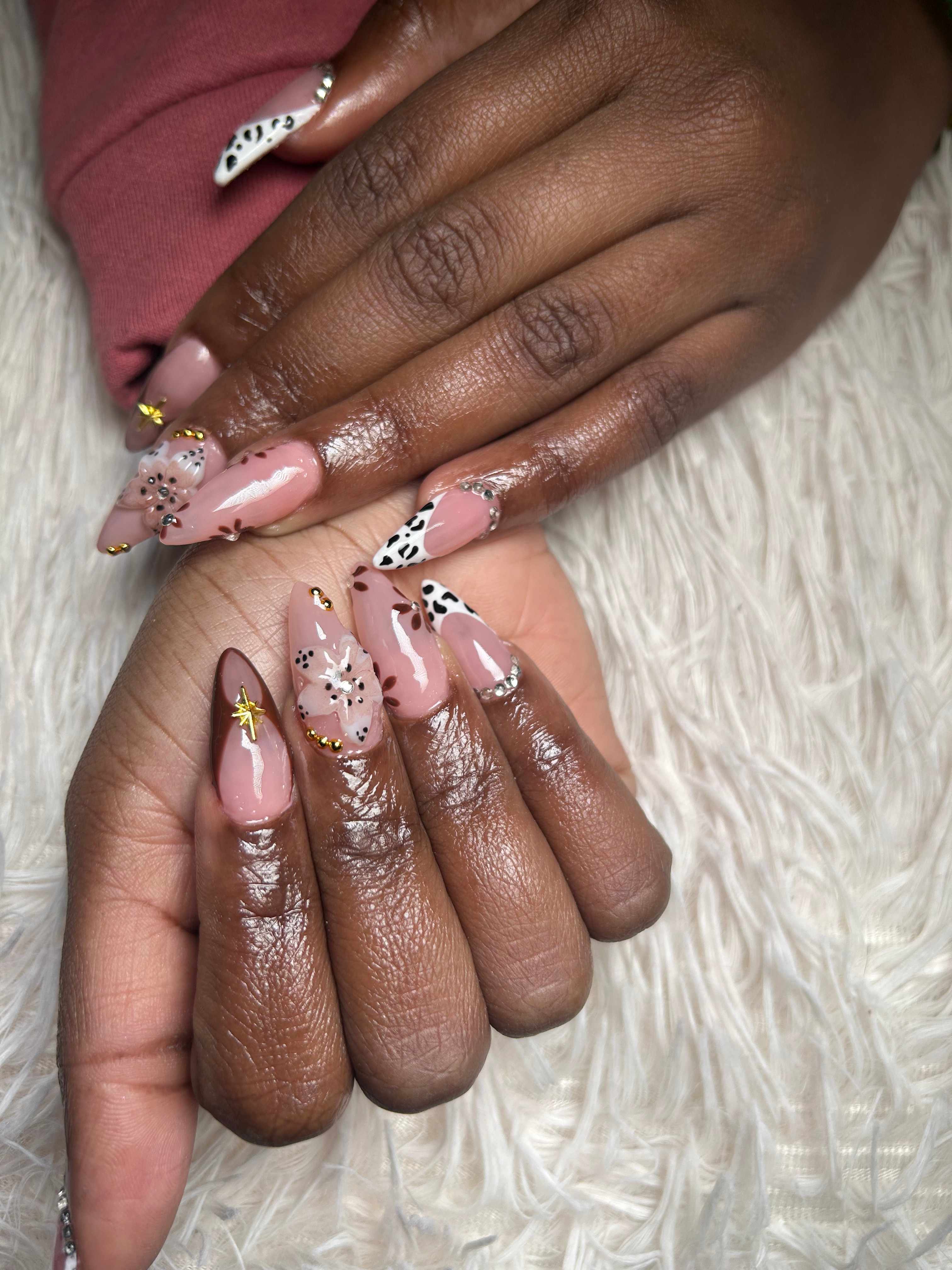 Chocolate brown French nail set by Nails by Mo Gems